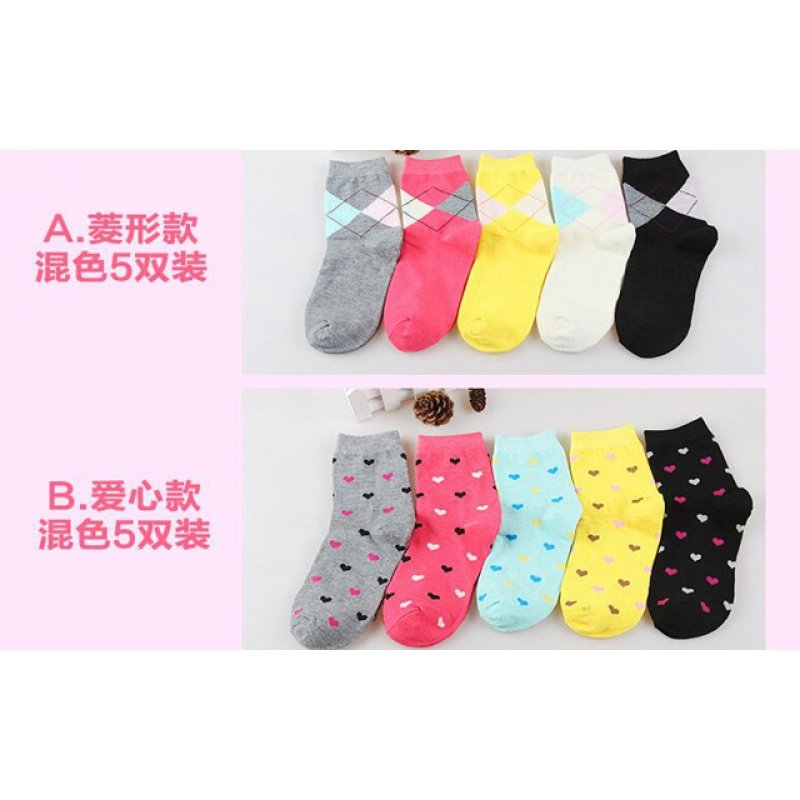 5双装棉袜中筒袜夏季薄款休闲女士春季涤棉中筒袜日系短袜韩系