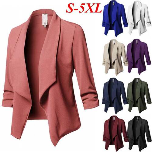 Women's spring plus size slim suit coat jacket blazer to
