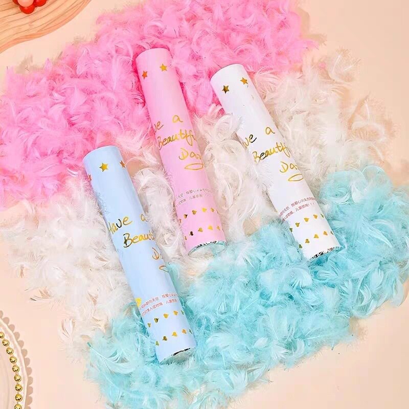 求婚羽毛礼炮结婚用品大全婚庆喷彩带礼花手持婚礼婚庆羽毛喷花筒