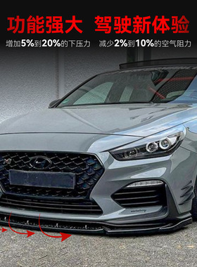 适用2017-2019现代I30N MK3 MK3.5前杠前铲前唇前包角跨境改装件