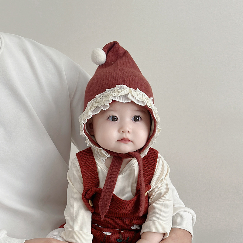 宝宝冬款加厚毛线护耳帽