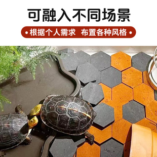 黄缘造景地砖龟箱用小红砖陆龟铺地垫材蜂巢型砖安缘造景装 饰庭院