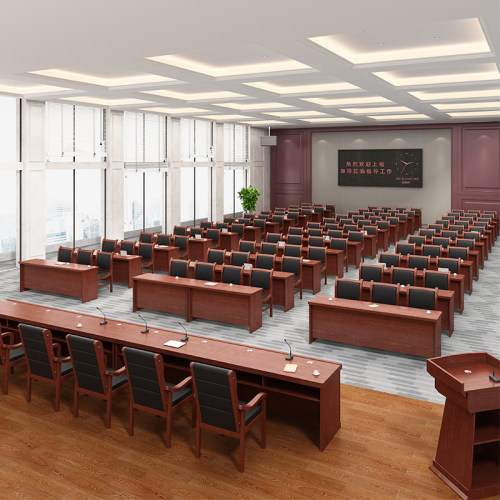 成都会议桌长桌大会会议室烤漆长条桌主席台培训洽谈会议桌椅组合