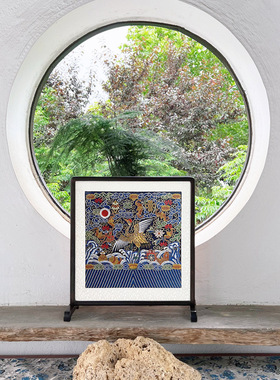 手工织造家用真金线孔雀羽线送礼