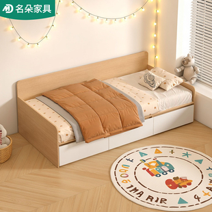 实木床现代简约1.8米双人床榻榻米储物床小户型多功能沙发床5M28