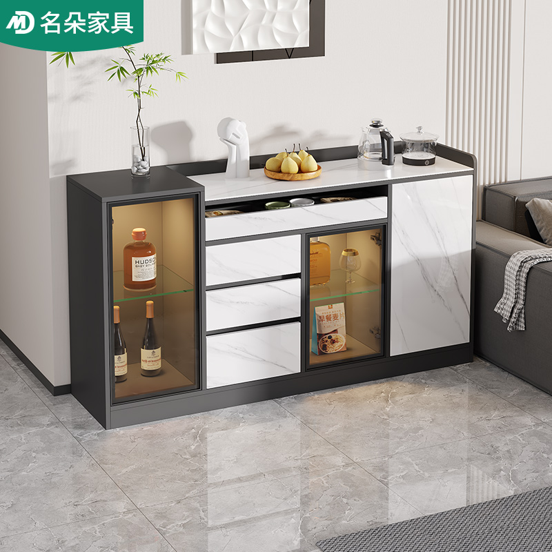 名朵轻奢现代带烧水壶岩板餐边柜