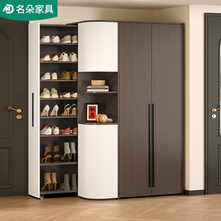 中古风家用抽拉鞋 柜玄关门厅柜一体客厅屏风入户收纳小户型5N78