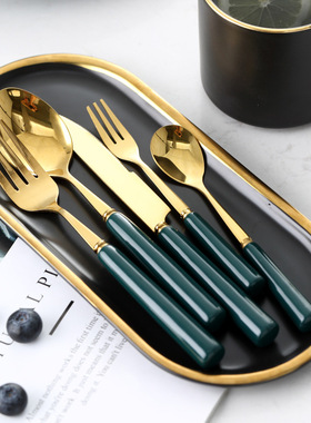 轻奢风不锈钢墨绿色样板房软装