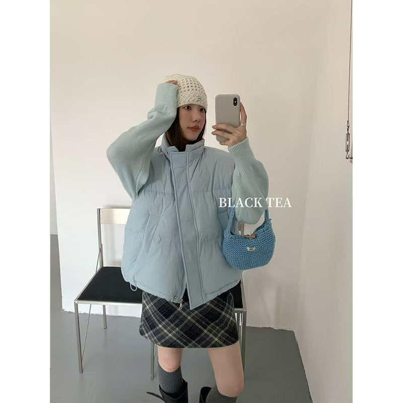 2025秋冬新款加厚保暖上衣韩版经典百搭棉服马甲外套显瘦面包服女