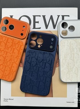适用秒变橙色苹果17promax手机壳新款16pro保护套自带镜头膜全包iphone15印花网红女D潮牌14pro防摔创意硬壳