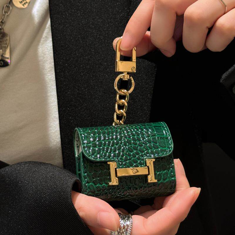 鳄鱼纹潮牌H字母磁吸扣Airpods2/3/pro耳机壳适用苹果耳机三代保护套airpodsPro2保护套小众ins创意防丢挂钩,3C数码配件,耳机保护套,淘宝优惠券,粉丝福利购,淘宝优惠卷