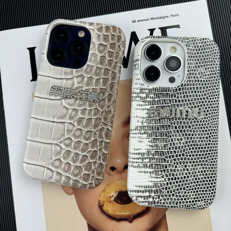 喜马拉雅鳄鱼纹适用iPhone16promax手机壳新款15/14pro奢华miu水钻13pm半包硬壳12网红女创意17pro皮质保护套