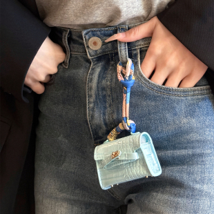 创意挂件 凯莉包包适用苹果 AirPods 4保护套airpodsPro2 3代苹果无线蓝牙耳机套AirPods3鳄鱼纹皮革网红个性