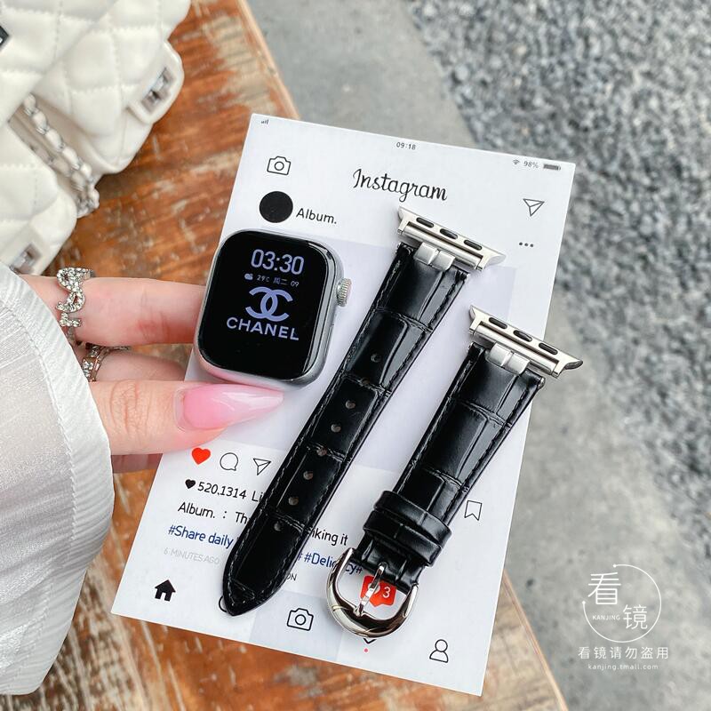 鳄鱼纹时尚iwatchs10真皮表带