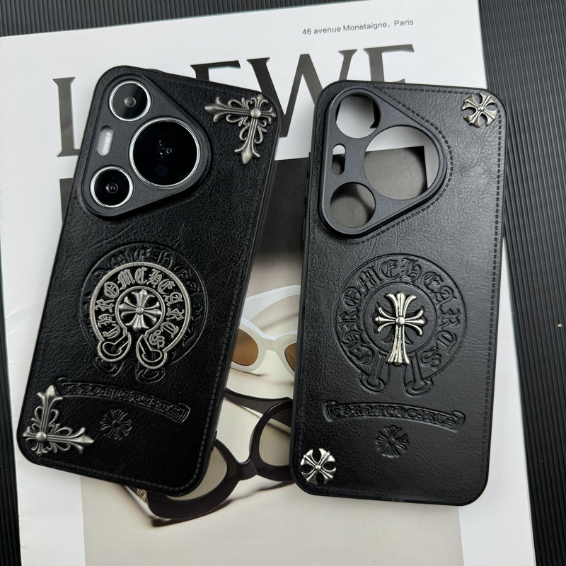 适用华为Pura 80 Pro+手机壳新款Pura 70Ultra保护套潮牌浮雕皮质十字架p70Pro全包防摔复古风男个性创意外壳