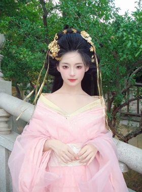 新款虞姬流苏发夹汉服古风配饰银色金色发饰百搭古国公主头饰套装