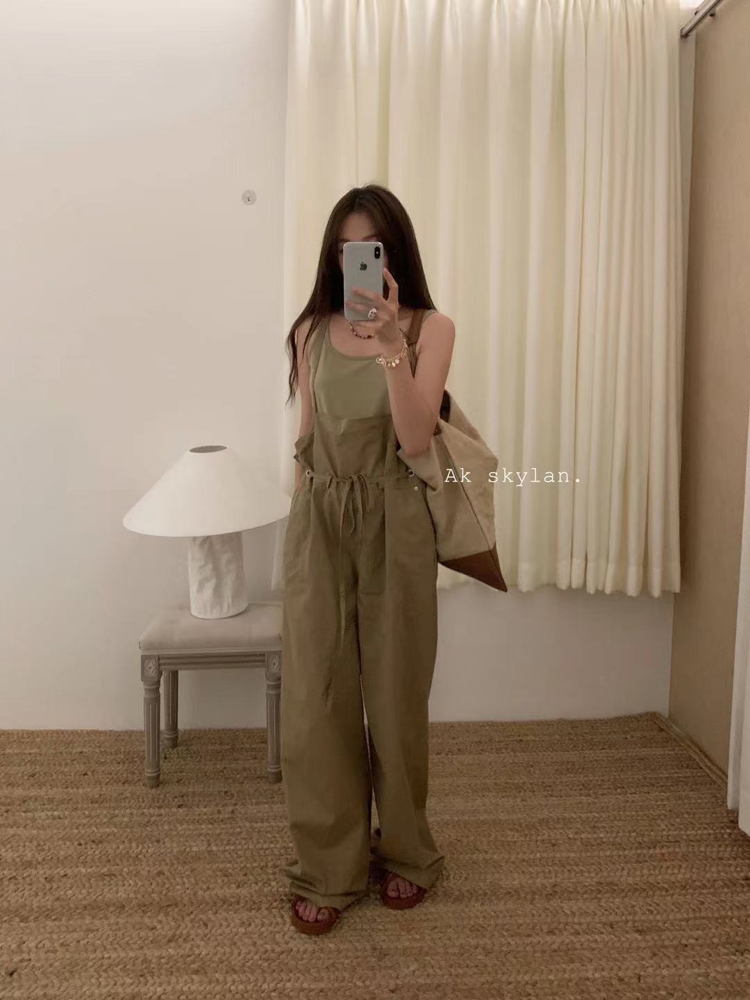 清仓十三行韩版复古工装背带裤女