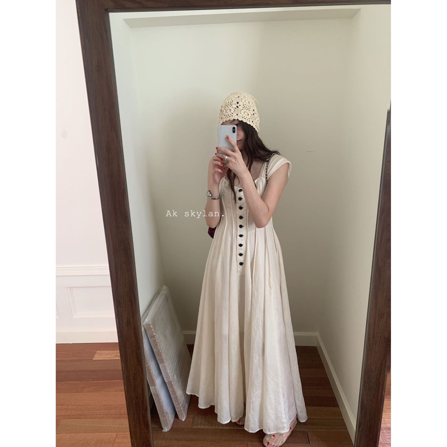 清仓油画少女重工连衣裙