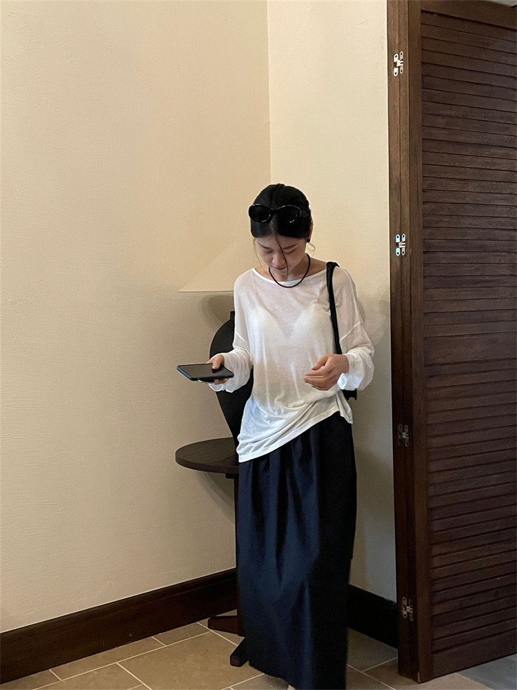 清仓现货微透露背长袖防晒T恤