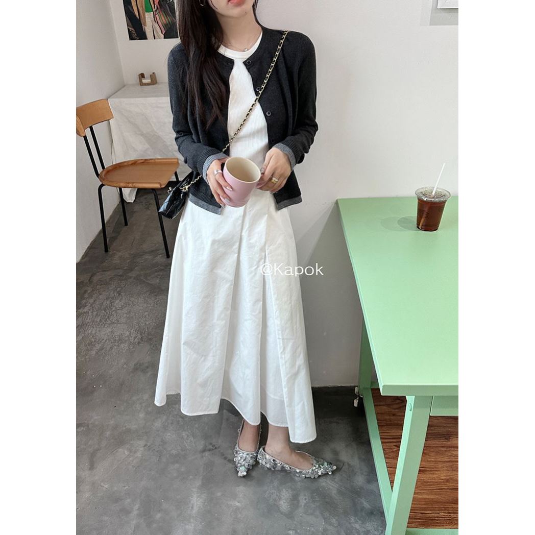 清仓温柔淑女风简约A字伞裙女