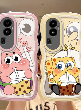 适用于OPPO Reno10手机壳个性学生opop reno10pro日韩卡通新款0ppo ren010pro+硅胶海绵宝宝reni10可爱女生