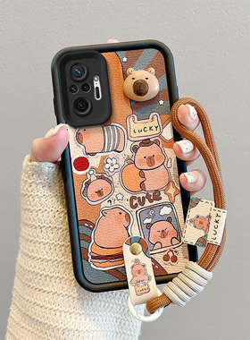 适用红米Note10ProMax手机壳卡皮巴拉redmi Note10Pro 4G保护套男女皮纹nite10promax煤球情侣nota卡通可爱女