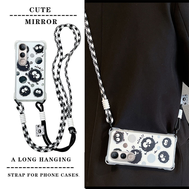 可爱煤球镜面男女卡通斜跨外壳