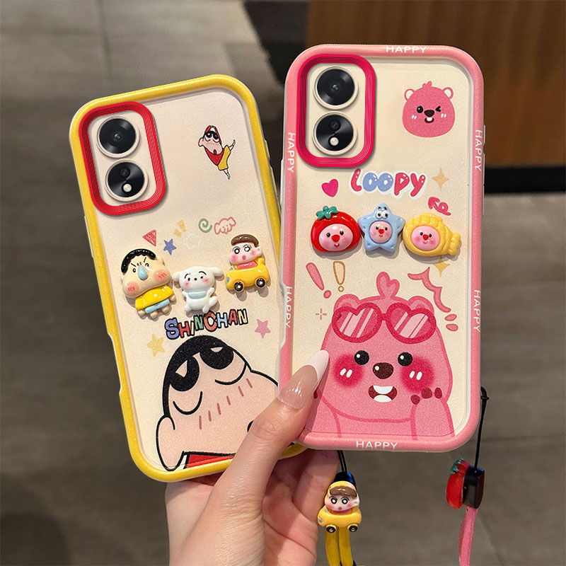 适用OPPO A18手机壳时尚少女opop a18卡通搞怪男女oopo a38保护套新款oppi a18个性可爱蜡笔小新al8卡皮吧啦