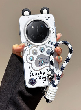 立体海绵宝宝耳朵适用荣耀Magic7Lite手机壳megic7lite派大星honor魔术7青春保护套maglc潮少女手绳一体magic