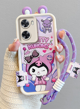 适用OPPOA77S手机壳时尚潮女opop A77 2022硅胶少女小羊皮纹0ppoa77保护套ins风可爱女oopo a77s个性卡通小新