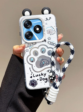 耳朵海绵宝宝派大星适用Tecno传音SPARK 10手机壳可爱女sprak10c保护套日韩卡通男女sprak10个性手绳tecmo