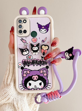 卡通可爱海绵宝宝适用realme真我C17手机壳网红立体耳朵C112021卡通趣味小羊皮软边可爱日韩壳