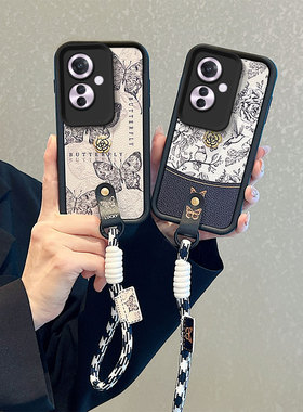 山茶花适用OPPOReno11F手机壳卡通可爱女opopf25pro秋冬小羊皮纹0ppo remo11f保护套f25por时尚潮男女renollf