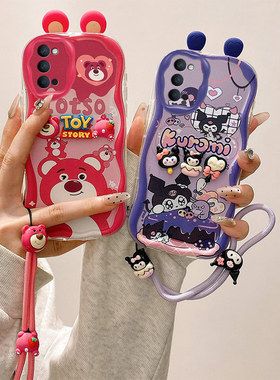 库洛米立体耳朵适用OPPOFindX3Lite手机壳海绵宝宝派大星公仔奶油纹软边趣味可爱壳