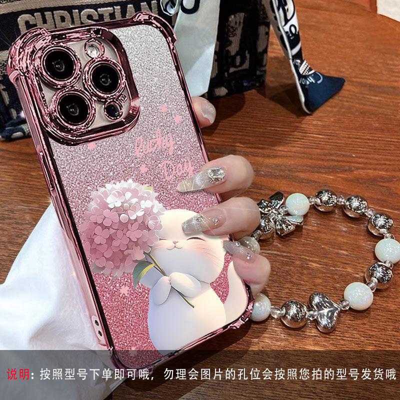 闪粉电镀猫咪小花适用oppo reno13手机壳个性opop reno12pro日韩女卡通reon13pro保护套透明时尚remo12可爱女