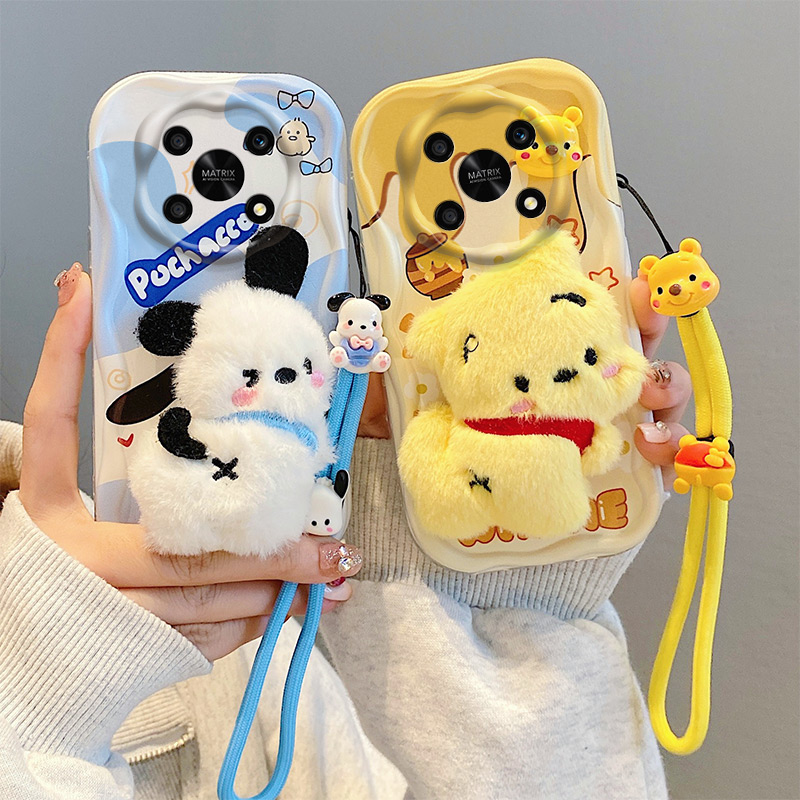 荣耀X30硅胶创意毛绒奶油壳