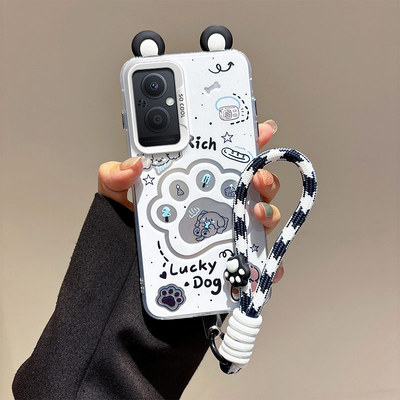 立体耳朵适用OPPOReno7Lite手机壳海绵宝宝7z派大星Reno8Lite潮少女Reno8Z手绳Reno7Z5G学生卡通趣味可爱壳