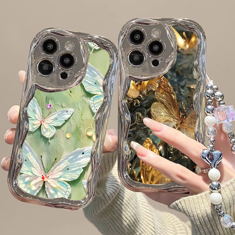 高颜值油画蝴蝶苹果手机壳