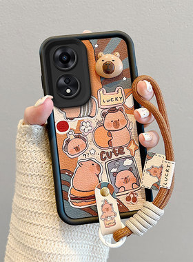 适用OPPOA1x手机壳卡皮巴拉opopA1活力版保护套新款男女oppiA2x皮纹煤球oppa1x情侣卡通可爱女ooppa2x日韩潮