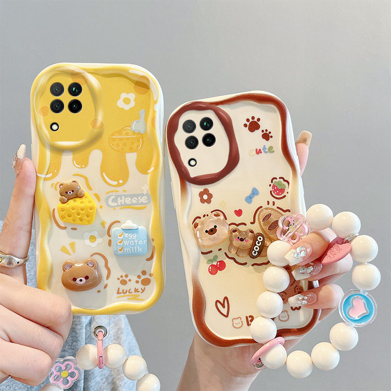 适用三星A22 4G手机壳日韩搞怪新款galaxy a24 4g保护套ins风可爱女samsung立体公仔sx a22透明卡通a24手链