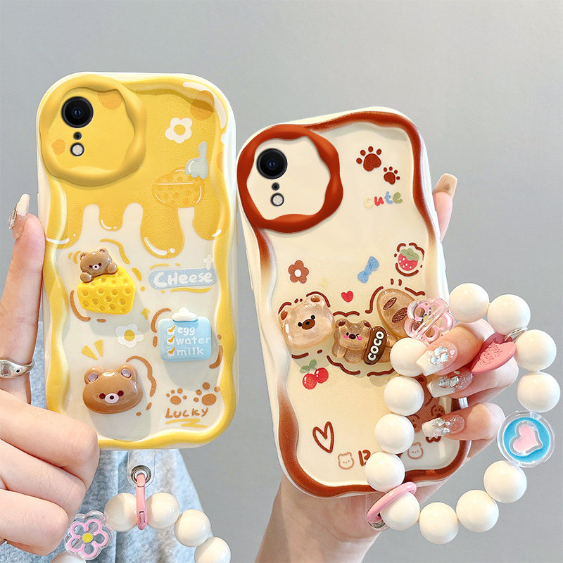 适用苹果XR手机壳个性学生a2108日韩可爱少女iphone xr保护套ins风简约pg xr立体公仔新款ihpone xr搞怪手链