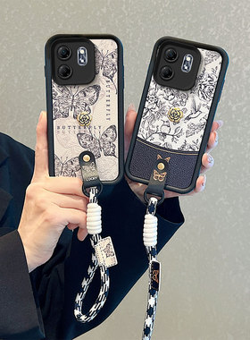 山茶花适用传音INFINIX Hot50i手机壳卡通可爱女hot50i创意皮纹h0t50i秋冬小羊皮hot5oi潮女时尚hot5oi保护套