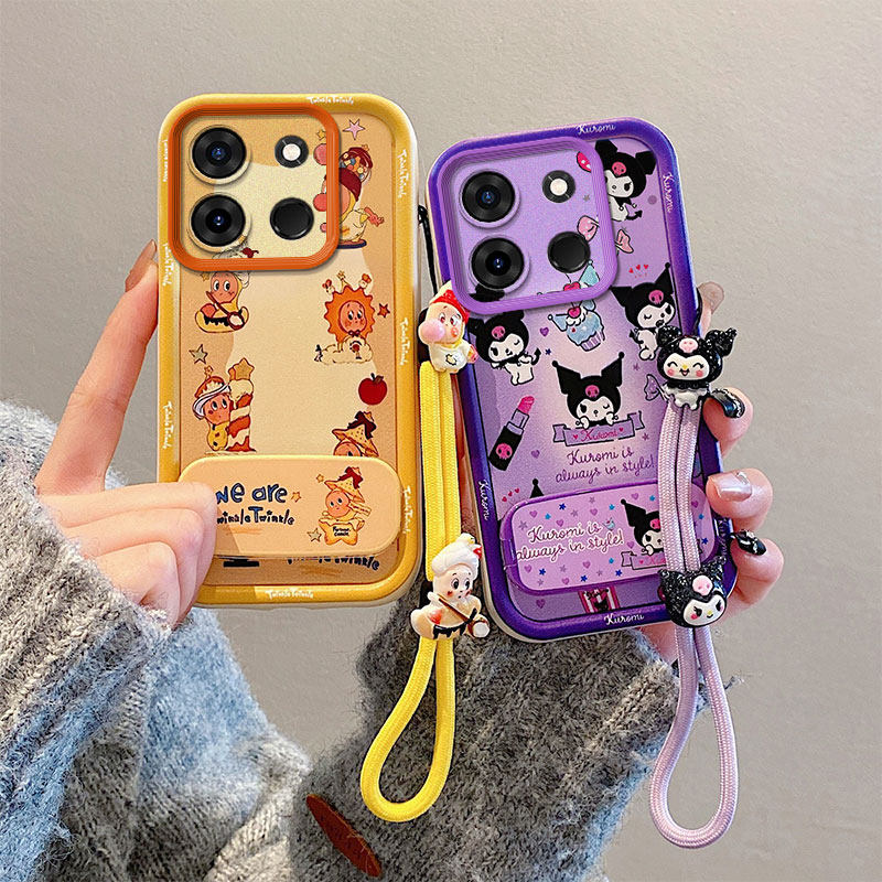 库洛米镜子支架适用TECNO SPARK GO 2023手机壳时尚可爱女sprak go2023硅胶卡通手绳日韩全包边个性保护套星