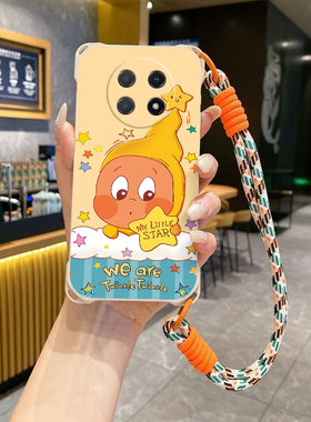 星星人适用华为畅享60X斜跨手机壳NovaY91小众日韩高级hw畅亨60X卡通可爱少女硅胶时尚男女个性手绳保护套