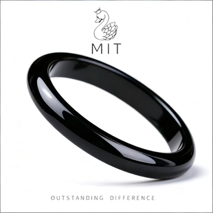 MIT米特儿新款 天然黑曜石手镯简约风ins小众设计百搭高级手环 正品