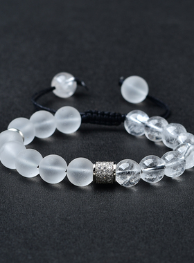 MIT米特儿天然白水晶手串百搭简约高级原创设计轻奢简约学生礼物