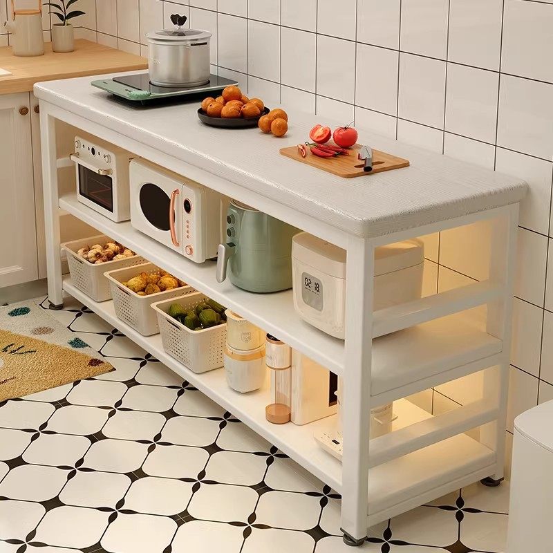 新款厨房多功能置物架落地多层微波炉收纳架家用切菜桌夹缝边桌子,收纳整理,书桌收纳置物架,淘宝优惠券,粉丝福利购,淘宝优惠卷