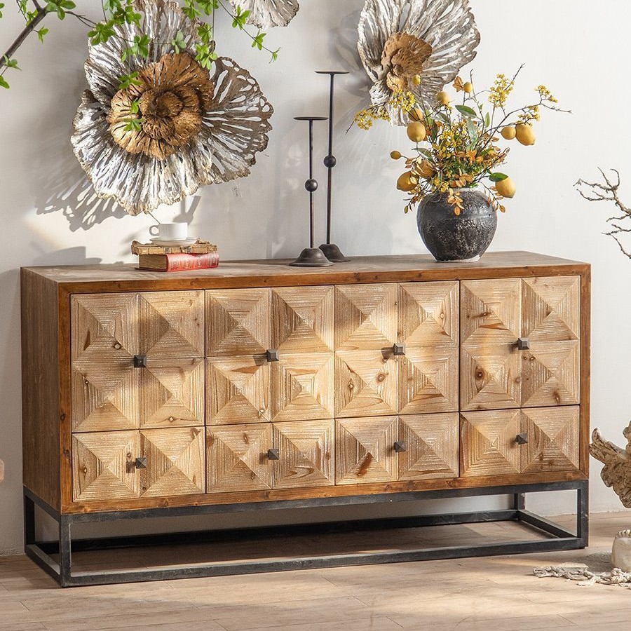 美式实木玄关柜餐边柜五斗柜