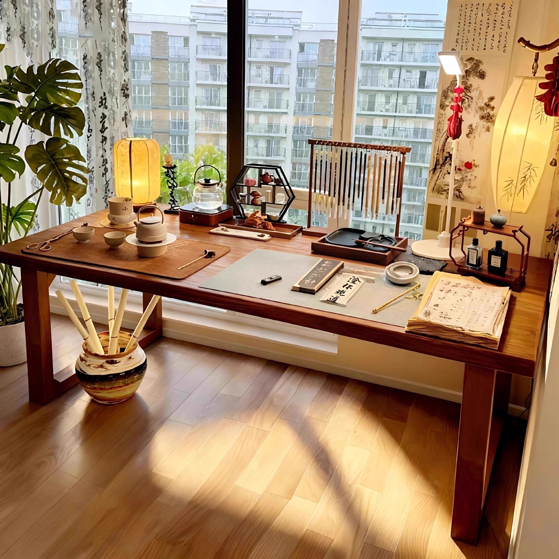 书法桌学生写字桌家用书房书画国学桌实木电脑桌办公桌毛笔培训台,收纳整理,书桌收纳置物架,淘宝优惠券,粉丝福利购,淘宝优惠卷