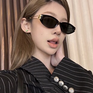 柏川猫眼gm板材墨镜女高级感kunst配近视太阳镜男开车防晒黑金框